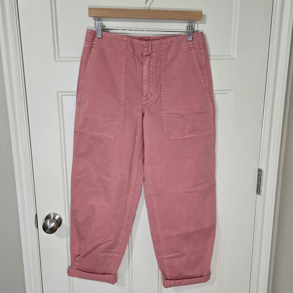 Madewell Barrell Balloon Tapered-Leg Utility Pants Women's 26 Pink - Picture 4 of 11